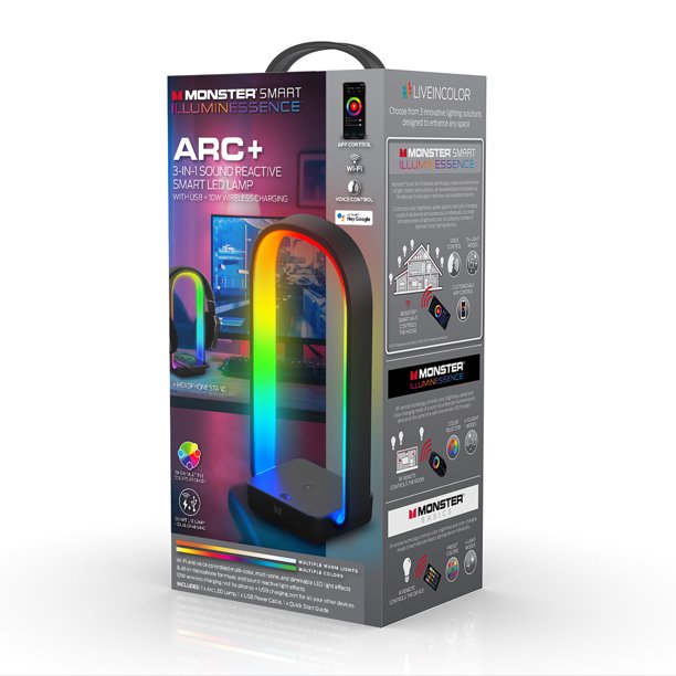 MONSTER ARC 3 in 1 Sound reactive Multicolor LED Lamp with remote