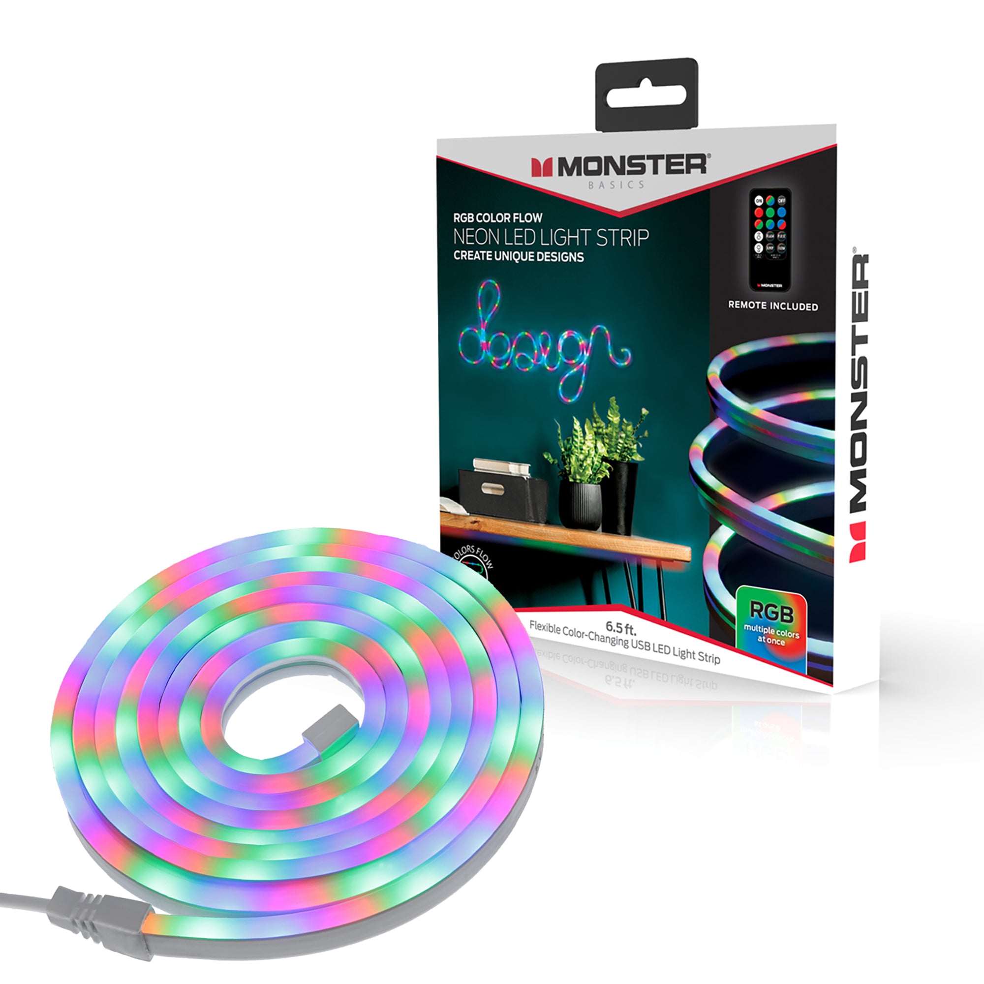 MONSTER RGB Color Flow 6.5ft. NEON LED Strip