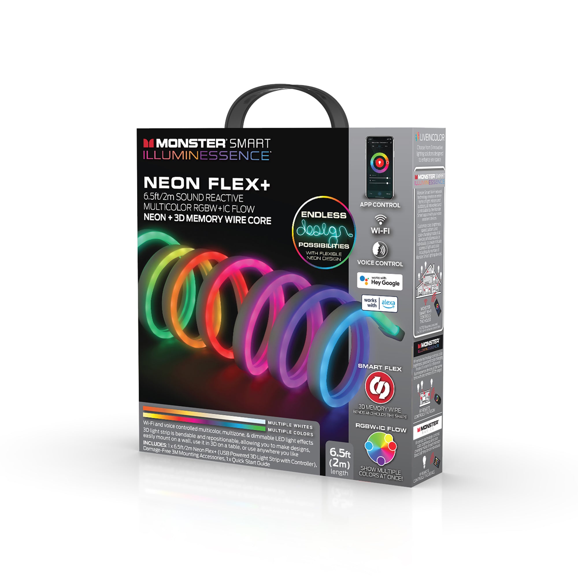 MONSTER Smart FLEX+ Neon and 3D Memory Wire Core 2m LED Light Strip