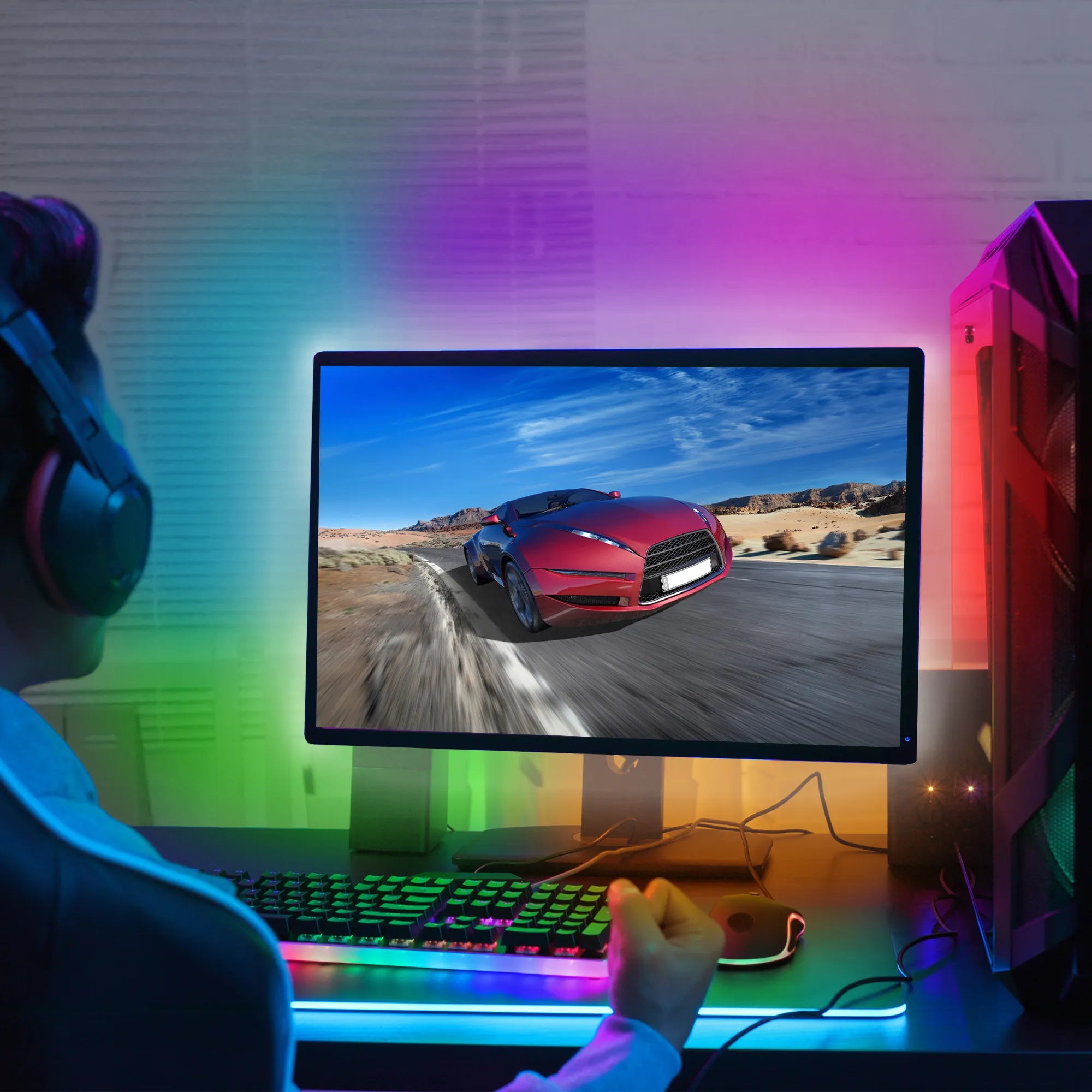 MONSTER LED FLOW Multi Color RGB IC LED light strip with remote 2M